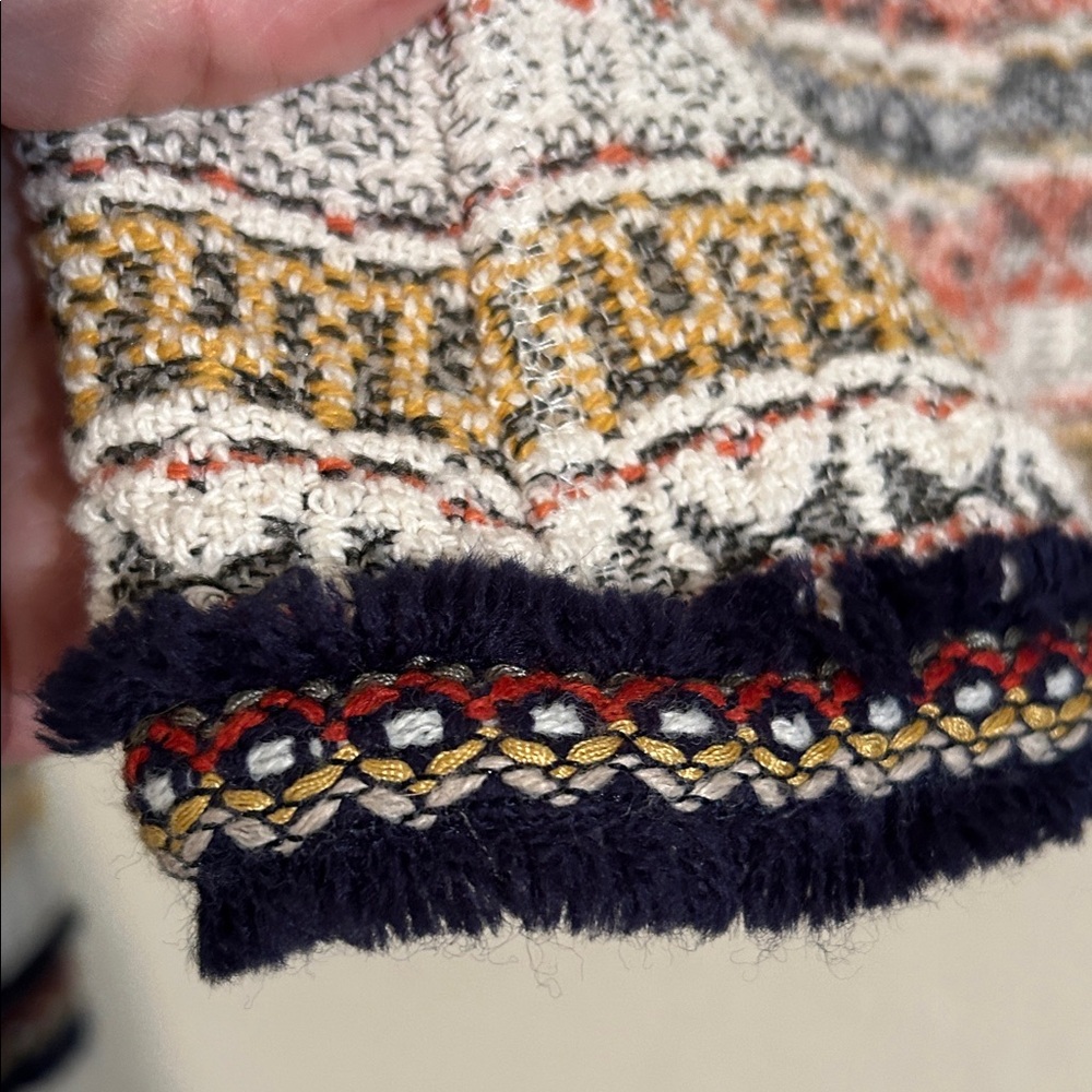 Zara Multicolor Patterned Cardigan Jacket Boho Fa… - image 4